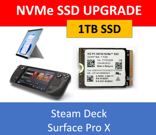 WD 1TB M.2 2230 SSD NVMe PCIe4x4 SN740 for Steam Deck ASUS ROG Flow X Laptop USA