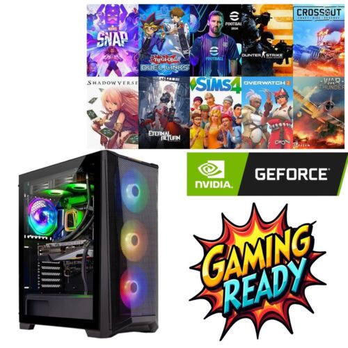 Gaming PC i7 SSD NVIDIA 4060 3050 GTX 1070 Desktop Computer VR Ready Win11 RGB