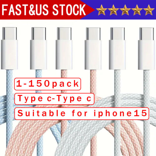 For iPhone 15 Pro Max USB-C to USB-C Cable Fast Charger lot Type C Charging Cord