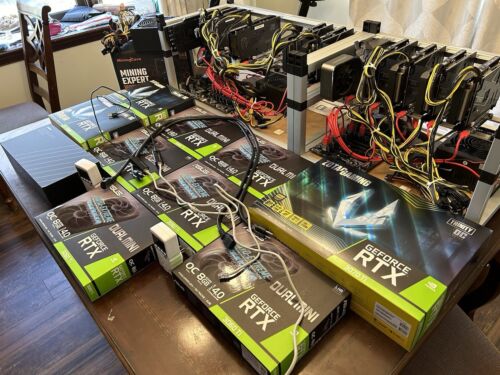 Two GPU Crypto Mining Rigs with 10 GPUs (Rigs have 14 Slots Available)