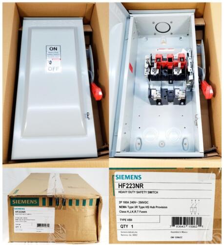 Siemens HF223NR 100 Amp – 2 Pole – 240 volt 3 Wire Fused Heavy Duty Switch New