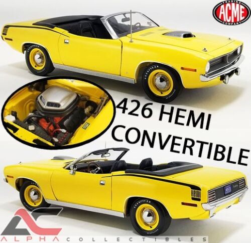 ACME A1806129 1:18 1970 PLYMOUTH “HEMI” CUDA CONVERTIBLE LEMON TWIST