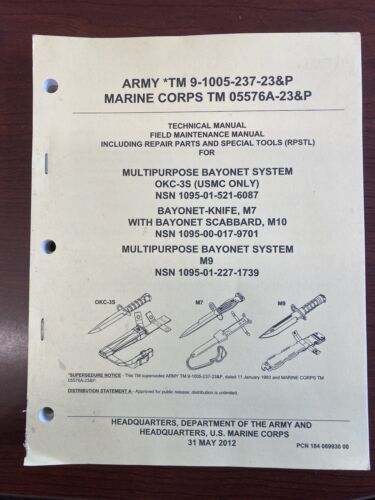 Manual Multipurpose Bayonet System OKC-3S USMC Only Tech & Field Maintence