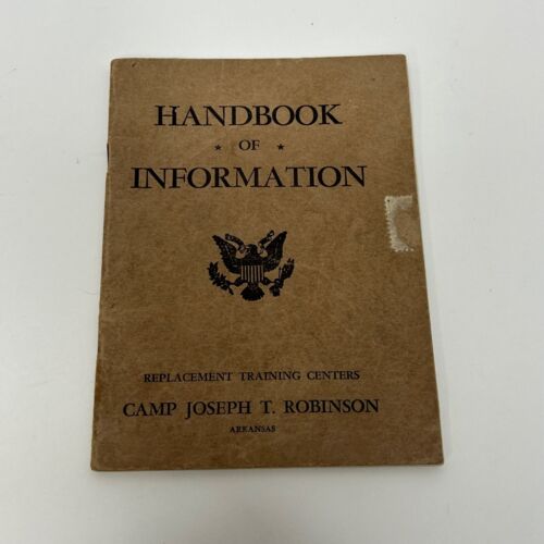 Handbook of Information Replacement Training Center Camp Robinson Arkansas