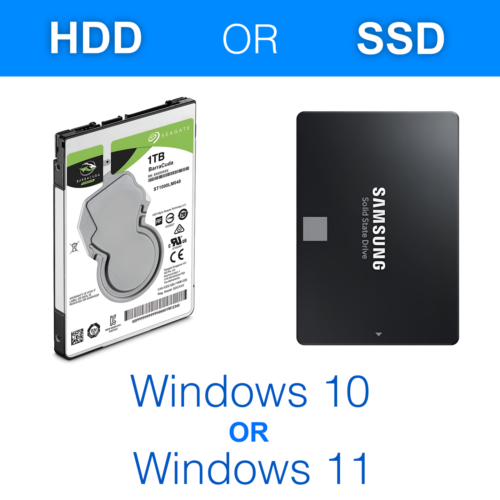 1TB Hard Drive/SSD 2.5″ SATA Drive with Windows 10 or 11 Installed