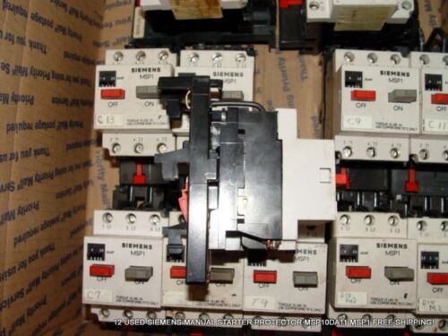 12 USED SIEMENS MANUAL STARTER PROTECTOR MSP10DA11 MSP1 FREE SHIPPING!