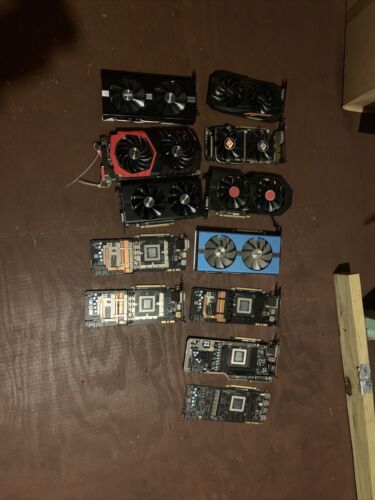 [LOT OF 12] UNTESTED MIXED MODEL NVIDIA GEFORCE AMD GPU’s VIDEO GRAPHICS CARD