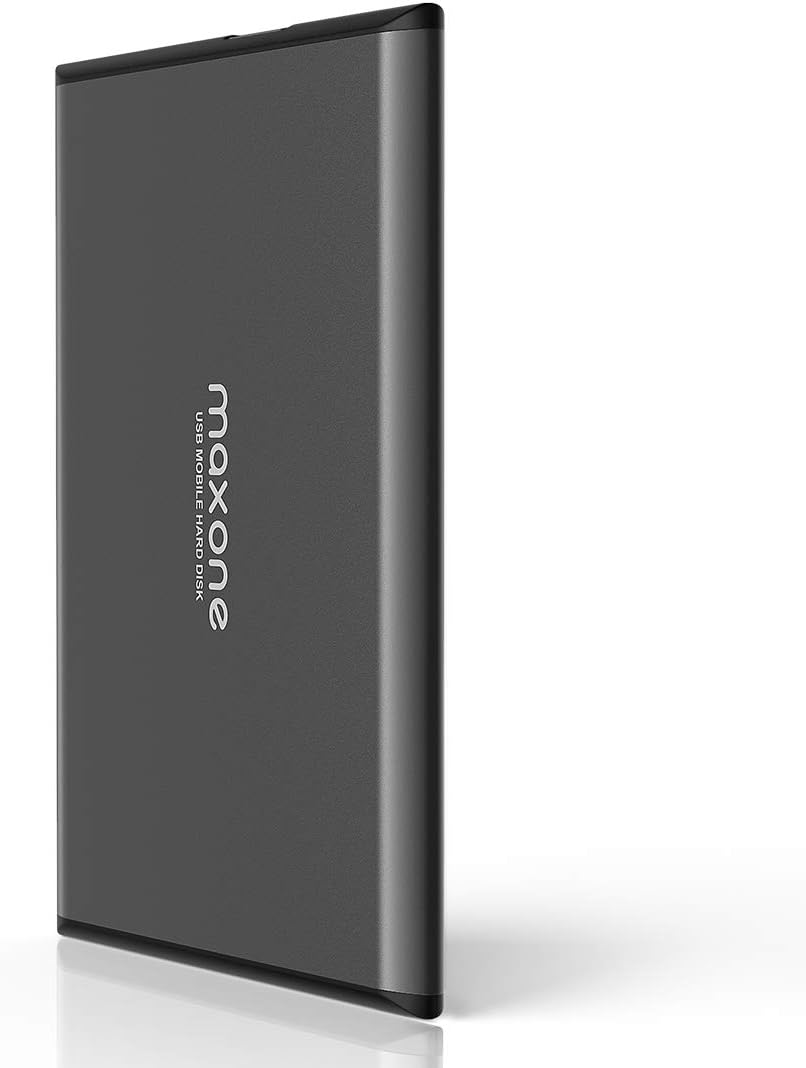 Maxone 320GB Ultra Slim Portable External Hard Drive HDD USB 3.0 for PC, Mac, Laptop, PS4, Xbox one – Charcoal Grey