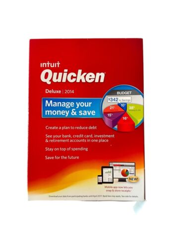 Intuit Quicken Deluxe 2014 Retail Box for Windows XP/SP3 & Up/Vista/SP1/7&8