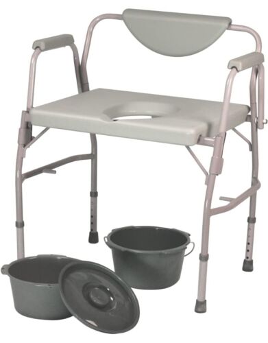 Returned Unused: Homecraft Deluxe Bariatric Drop Arm Commode 1000 Lbs Weight Cap