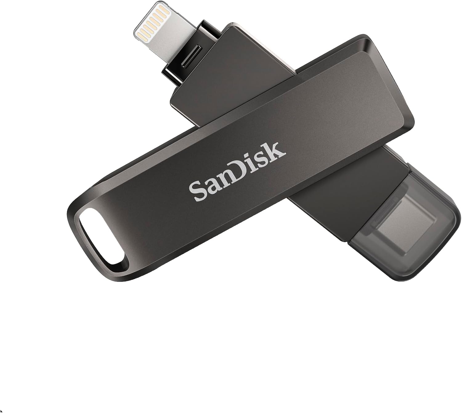 SanDisk 128GB iXpand Flash Drive Luxe – The 2-in-1 USB for iPhone, iPad, and Computer – Thumb Drive with Lightning and USB Type-C Connectors – SDIX70N-128G-GN6NE