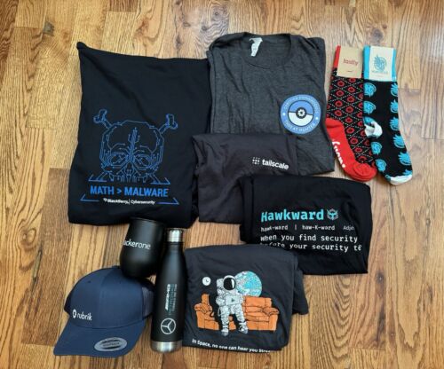 New Cybersecurity Conference Swag Shirts, Sweatshirt, Socks, Bottle, Cup Lot #2