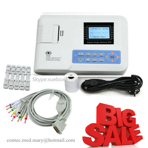 Digital single channel 12-lead ECG/EKG machine Electrocardiograph FDA