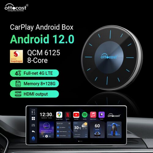 Ottocast P3 CarPlay AI Box Wireless Android Auto TV Box HDMI for iOS & Android