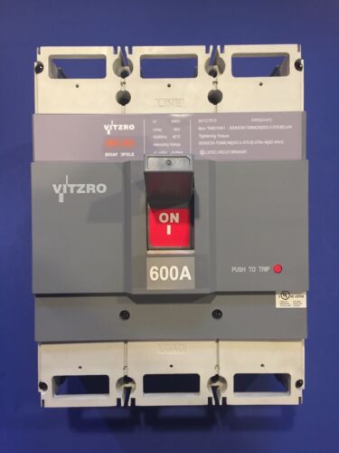 New Vitzrotech Molded Case Circuit Breaker, 600A. UL-489 GBU 803 (35kA @ 460VAC)