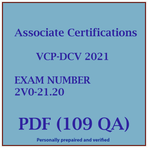 Vmware VCP-DCV 2V0-21.20 Exam QA with detailed descriptions PDF