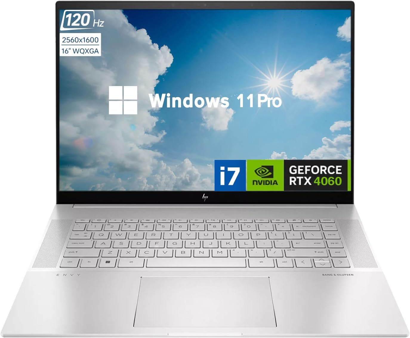 HP Envy i7 4060 Business Laptop, 16″ WQXGA Touchscreen 120Hz, Intel Core i7-13700H, GeForce RTX 4060, 32GB DDR5 RAM, 1TB PCIe M.2 SSD, Wi-Fi 6, Windows 11 Pro, Silver