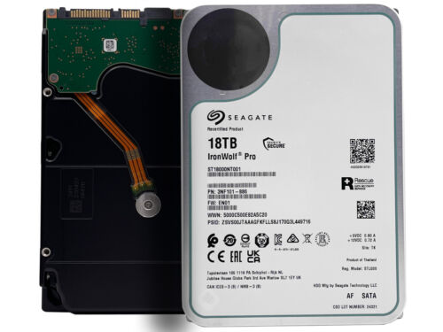 Seagate Ironwolf Pro ST18000NT001 18TB 7200RPM 3.5″ SATA 6.0Gb/s NAS Hard Drive