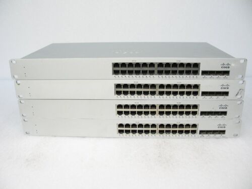 **LOT OF 4** Meraki Cisco MS225-24P-HW 24-Port PoE Switches – UNCLAIMED & TESTED