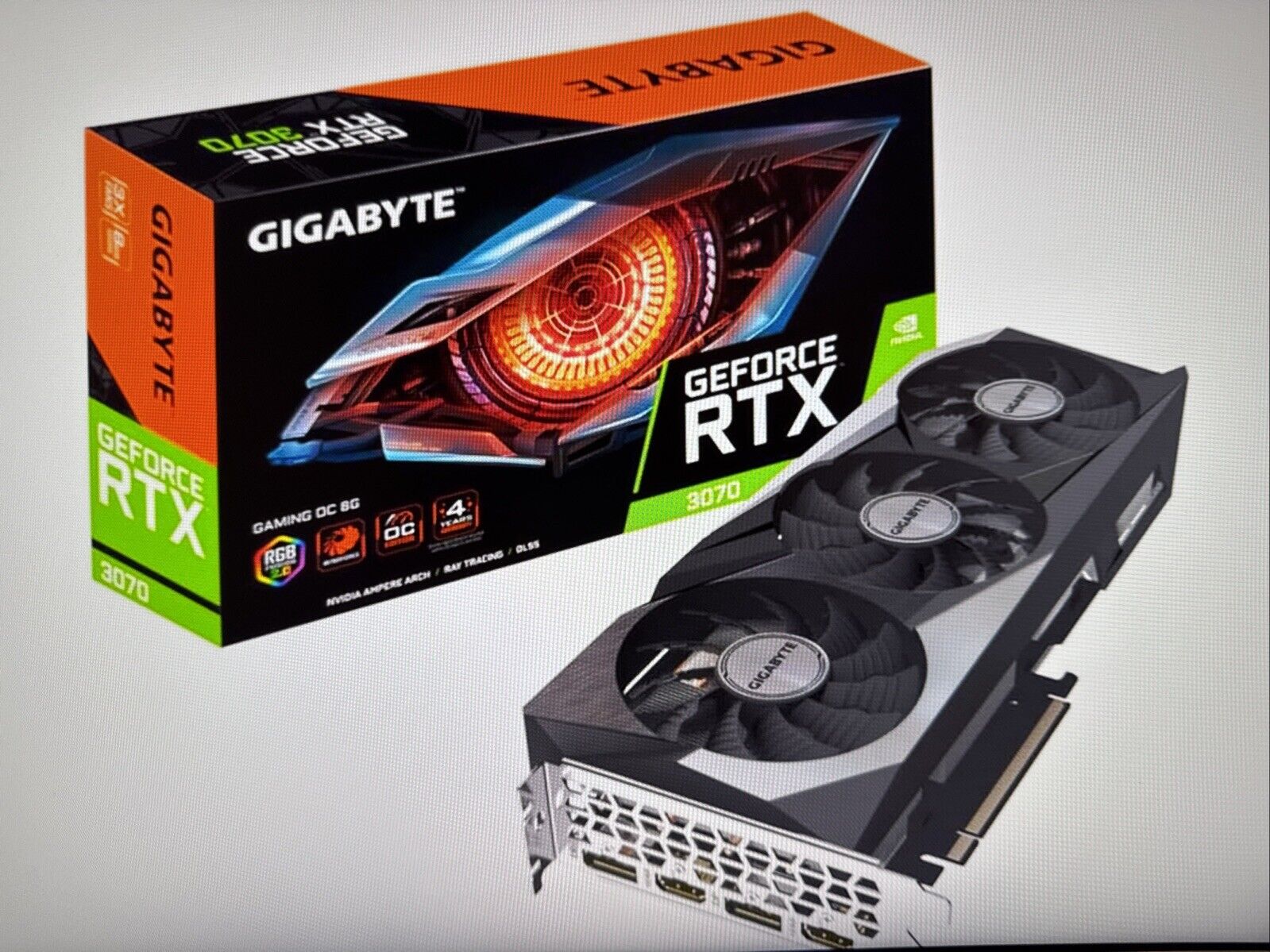 WORKING-GIGABYTE GeForce RTX 3070 MASTER 8‎GB GDDR6   ——-BARELY USED!!