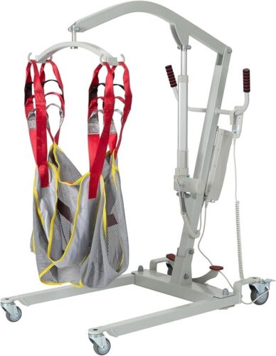 Electric Patient Lift, High-Capacity Rechargeable Battery, Low Base, 400 lb Weig