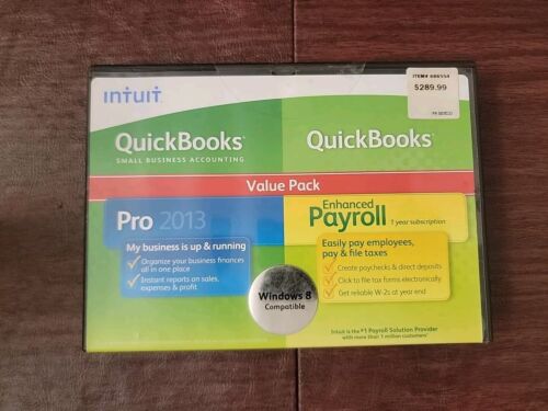 INTUIT QUICKBOOKS PRO 2013 FOR WINDOWS FULL RETAIL USA VERSION= NEW SEALED BOX=