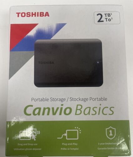 Toshiba Canvio Basics 2TB Portable Storage External Hard Drive HDTB520XK3AA