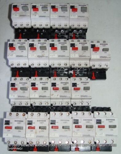 18 USED WORKING SIEMENS MANUAL STARTER PROTECTOR MSP10DA11 MSP1 FREE SHIPPING!