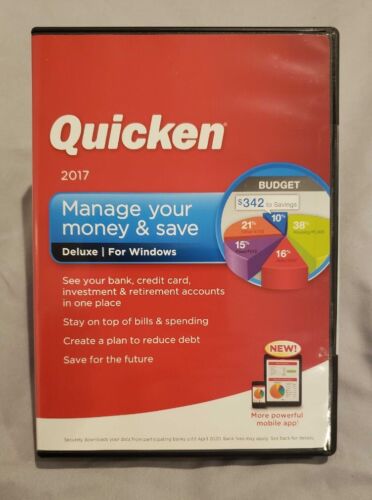 Quicken 2017 Deluxe PC CD accounting money for existing users ONLY – NEW SEALED