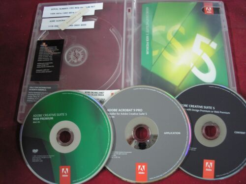 Adobe Creative Suite CS5 WEB Premium for MAC Full Retail DVDs w/Serial