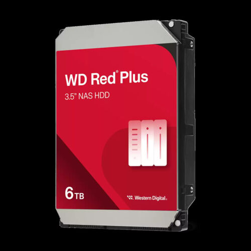 Western Digital WD 6TB Red Plus NAS SATA HDD Internal Hard Drive HDD-WD60EFPX