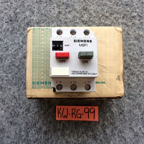 SIEMENS  #MSP10G  MOTOR STARTER (RANGE: 1.6–2.5 AMP)  P132 NOS