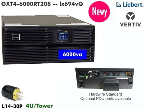 InBox~ Liebert GXT4 Online GXT4-6000RT208 UPS 6000va 120/208-240v #NewBatts