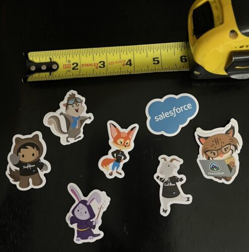 Set of Salesforce mascot stickers Lot includes Astro, Cloudy, Genie, Appy