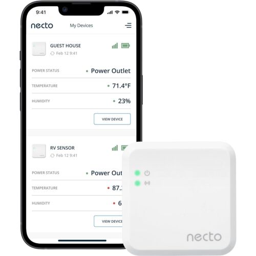 Necto RV Temperature & Humidity Monitor – [4G LTE] No Monthly Fees and No