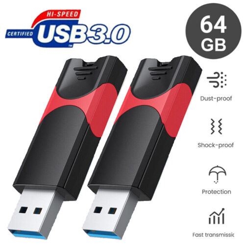 64 GB USB 3.0 Flash Drive Memory Sticks Retractable Thumb Drive Data Storage LOT