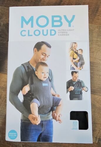 Moby Cloud Ultra Light Hybrid Baby Carrier Sling Black And Gray Birth To 33lbs