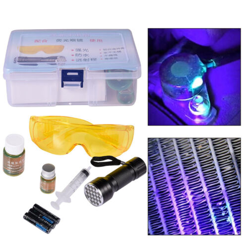 Oil Leak Detection Kit UV Dye Leak Detector Tool Car Fluids & Air