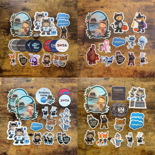 Huge collection of Salesforce stickers includes logo, Tableau, Astro, Genie, etc