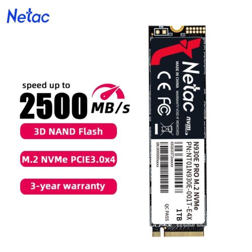 Netac 1TB M.2 2280 Internal SSD PCIe Gen3x4 NVMe Solid State Drive 2500MB/s