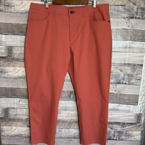 Public Rec Workday Pants Mens 40×28 Salmon Casual Comfort Flat Front