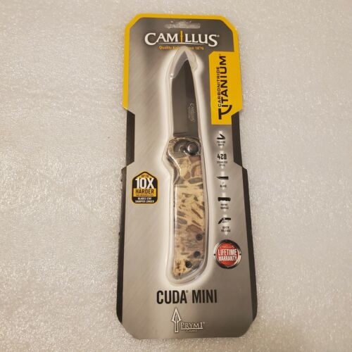 Camillus Cuda Mini 6.75 inch Folding 3″ Blade Knife Prym1 Camo 420 Steel New