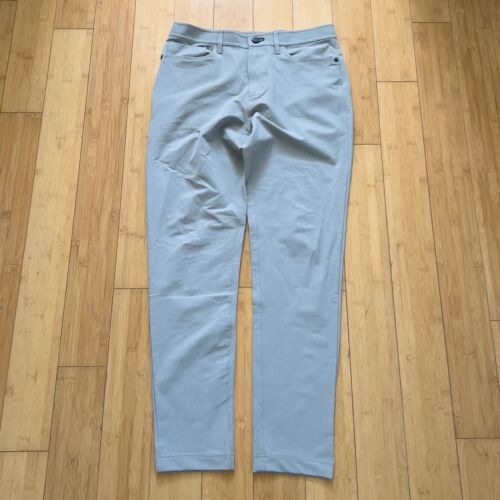 Public Rec Pants Mens 30×30 Gray Slim Fit Workday Golf Chino Slacks Casual Adult