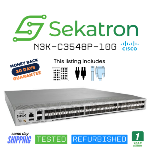 Cisco N3K-C3548P-10G 48-Port 10G SFP+ Switch Ultra-Low Latency Fast Ship