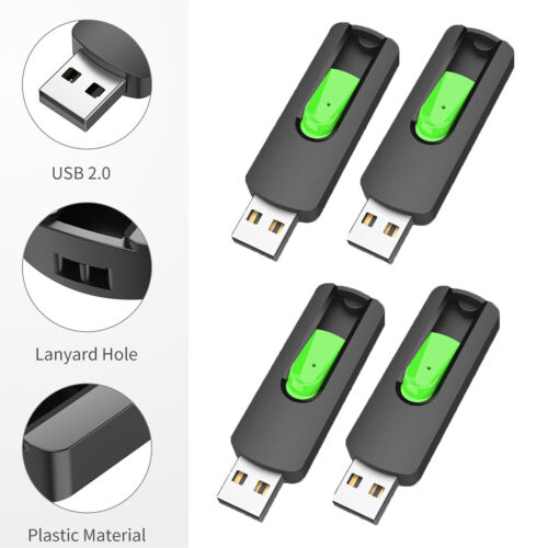 USB 2.0 Flash Drive Memory Stick Thumb Pen Drive Data Storage 32G 64G 128G 4Pack