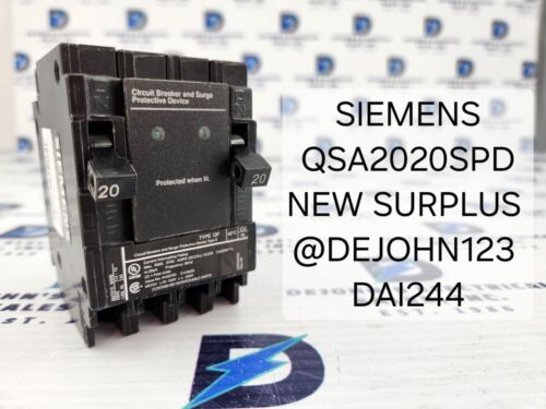 SIEMENS QSA2020SPD CIRCUIT BREAKER / SURGE PROTECTIVE DEVICE, 20A, NEW SURPLUS