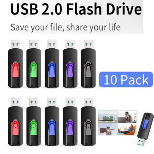 USB Flash Drives Memory Stick for Data Storage 4GB 8GB 16GB 32GB 64GB 10Pack