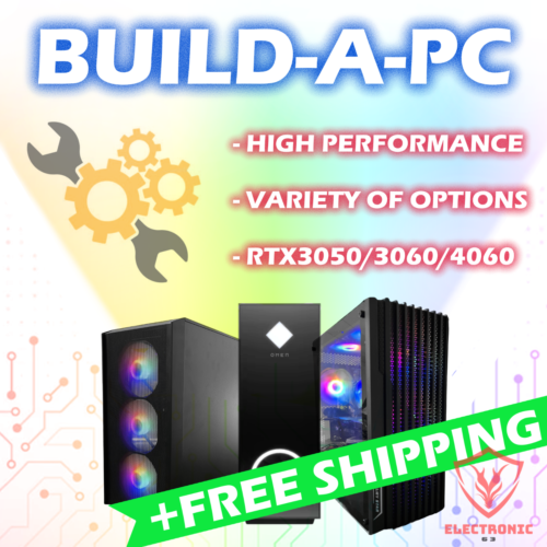 BUILD-A-PC Custom High Performance PC RTX 3050/3060/4060 32GB/64GB RAM 2TB SSD