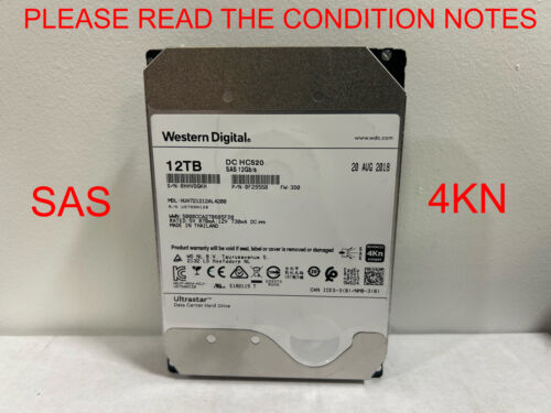 HGST HUH721212AL4200 12TB 7200 RPM –SAS– 12Gb/s 4KN LFF Drive