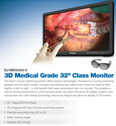 Panasonic EJ-MDA32U2 32″ 3D Surgical Display Monitor Sealed 3D Glasses NIB Storz